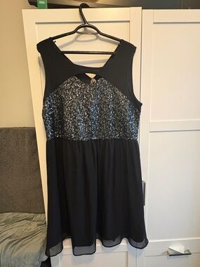 Penningtons Black Sequin Bodice Party Dress 1-2X